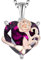 YL Rosa Herz Halskette 925 Sterling Silber Schmetterling Anhänger Kette Februar Geburtsstein Amethyst Halskette Schmuck Geschenke für Damen Mutter Freundin ihre