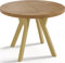 WFL GROUP Designer Runder Ausziehbarer Esstisch - Loft-Stil, Industriell, Platzsparend - Goldene Beine - 100 bis 150 cm - für 6-8 Personen - Hergestellt in EU - Lancelot Eiche - 150 cm
