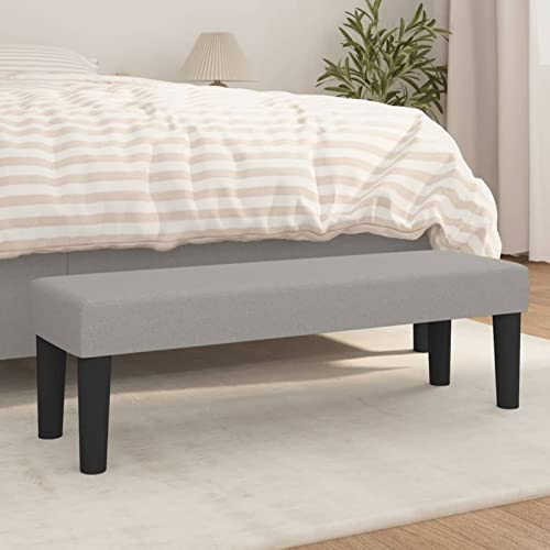 CIADAZ Sitzbank, Flur Möbel, Sitzbank Esszimmer, Bettbank, Flur Deko, Sitzhocker, Truhenbank, Schlafzimmer Möbel, Truhenbank, Hellgrau 100x30x30 cm Stoff