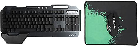 Bewinner Combinazione Mouse e Tastiera Wireless, Set Mouse e Tastiera Gaming Wireless, con Luce Colorata, Frontale a Tenuta Stagna, Batteria Ricaricabile Incorporata, per Computer PC