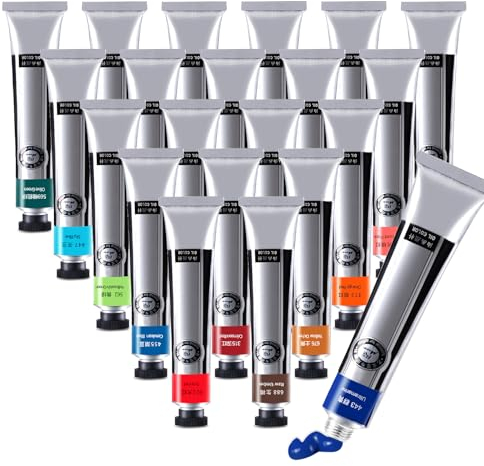 LIGHTWISH Ölfarben-Set, 21 x 50 ml Farben, reich pigmentierte Ölfarben für Leinwandmalerei