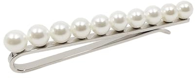 STJARNA Krawattenklammer mit Perlen Herren Damen Edelstahl Krawattennadel 6cm für normale und breite Krawatten