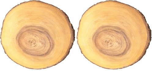 Rustica 25-30 cm Round Mango Wood Bark Board (Pack of 2)