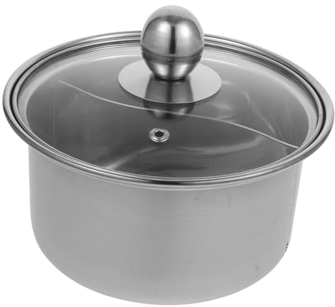 Zerodeko Couvercle De Marmite À Double Poignée Marmite À Soupe Construction Robuste Facile À Nettoyer Multifonction Pour Nouilles Soupe Ragoût Petite