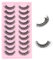 Kiusatig Künstliche Wimpern D Curl Fake Lashes 10 Paar Falsche Wimpern Natürlich Russian Strip Curly Cat Eye Lashes Fluffy Volumen(SJ22)
