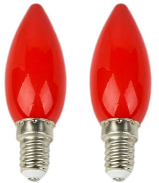 E14 Led Light Bulb 4 Watt Red Filament Led Bulb Red Light Bulbs E14 Small Edison Screw Lamp Bulb Fireglow Candle LED Bulbs Replacement for Halloween Christmas Holiday Party (2 PCS)