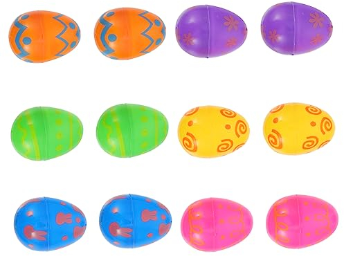 ORFOFE 12stücke Bunte Füllbare Kunststoff-ostereier Für Ostern Leere Plastikeier Für Bastelprojekte Und Dekoration Für Ostereiersuche Und Festlichkeiten