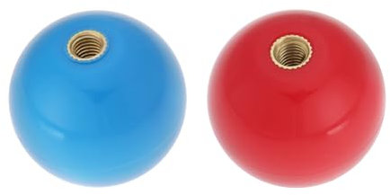 SG Store 2 Pieza Uds 35mm Juego de Arcade Cabeza de Joystick Redonda Parte Superior Esférica Mango Superior Circular Bola de Joystick Adecuada para Joystick de Tornillo M6 Azul Rojo