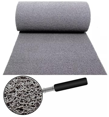 Generico TAPPETO PROFESSIONALE PVC ricciolo (specifico esterni ed incavi) altezza rotolo cm 120 spessore 15mm 5,9Kg/Mquadro CE N1907/2006 sostanze non potenzialmente pericolose (GRIGIO, 60X80 Cm)