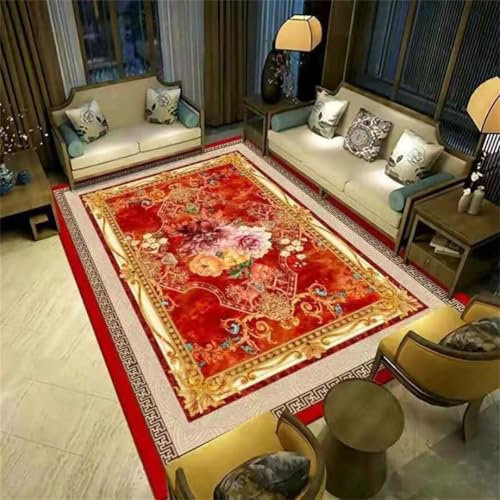 ROSURUG Meuble Enfant Deco Chambre Adulte Tapis de décoration de Salon de Style Chinois Festif, Accessoires de Salon Tapis Interieur Entree (Rouge 60X90cm)