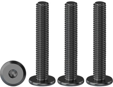 Drenky M4 Linsenkopfschrauben, Schwarze Schrauben mit Innensechskant 20 Stück Edelstahlschrauben Flachkopfschrauben Gewindeschrauben M4x35mm Schraube für Haushalt, Bauwesen, Maschinen, Kraftfahrzeuge