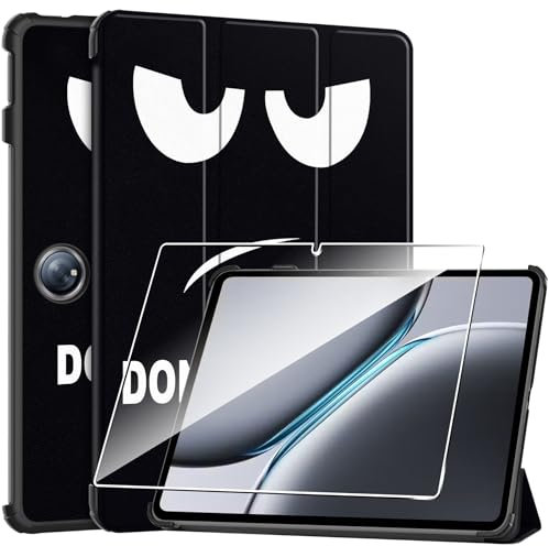 Rojeuinn Hülle für Oneplus Pad 2/OPPO Pad 3 Pro 12.1'' 2024 Tablette Case Cover+1 Stücks Schutzglas Schutzfolie -Große Augen