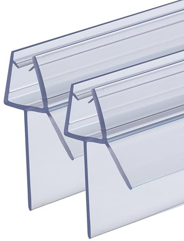 QOROCO Duschdichtung 2x 100cm für 4-6mm Glastüren, mit extra länger Gummilippe(Lippen 20 mm), von Situationen mit größerer Bodenfreiheit, Einfache Installation, für alle Duschtüren, Dusche, Badewanne