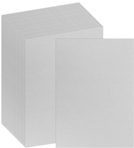 GBACHOOSE 30 Stück Graupappe A3 297x 420 mm, 1,5 mm Buchbinderpappe, Graukarton a3 Format für Bucheinband, Buchbinden, Karten Einladungen