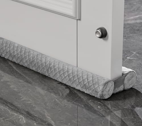 Ciieyuo Door Draft Stopper for Bottom of Door 30-36 Under Door Gap Filler & Noise Blocker Weather Stripping Door Seal Soundproofing Door Sweep for Exterior Doors (36inch-Grey-C)
