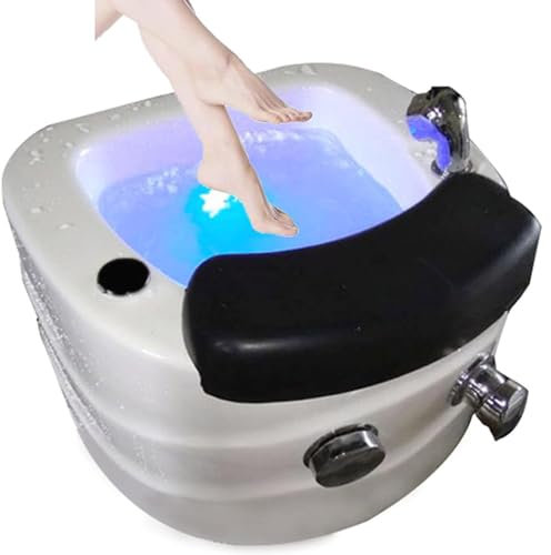 YANDDEA Tragbare Fuß-Spa-Badewanne – Pediküre-Fußbad, Massage-Fußbadewanne, Acryl-Pediküre-Stuhl, Shampoo-Waschbecken – Fuß-Whirlpool für Entspannung und Fußpflege,B