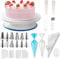 Ymopd 71PCs Cake Decorating Kit - Rotating Cake Stand with Non Slip pad-7 Piping Tips & 20 Bags-Straight & Offset Spatula-3 Scraper Set Other Baking Supplies