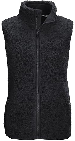killtec Damen Sherpa Fleeceweste mit Stehkragen KOW 7 WMN VST, schwarz, 46, 43297-000