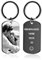 Porte-Clés Personnalisable avec Photo et Gravure Texte Double Face Porte Clef Personnalisé Cadeau pour Homme Femme Couples Amis et Famille (Gravure Noir)