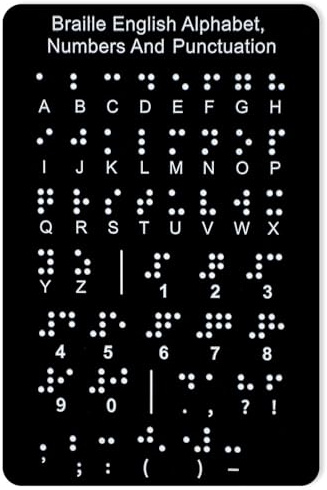 Tabellone Alfabeto Braille con Punti in Rilievo, Numeri e Punteggiatura Apprendimento del Braille Regali Didattici Sussidi Didattici Braille per Bambini Adulti Ciechi Ipovedenti (19x12,5cm)