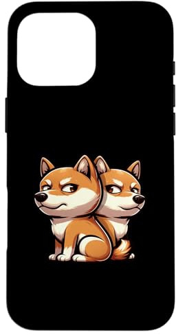 Suspicious Shiba Inu Twins Cartoon Dogs Case for iPhone 16 Pro Max