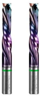 HARDWIN 2-Flöten Spiral-Fräser 6mm Schaft×6mm Schneide×25mm CEL Karbid Kompressions-Holzfräser 2 Stück