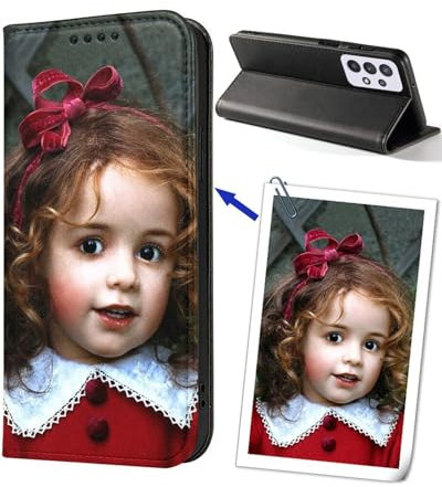 Mixroom - Custodia Cover Personalizzata con la tua Foto per Samsung Galaxy M53 5G Libro in Ecopelle Parte Interna in TPU Morbida Funzione Stand