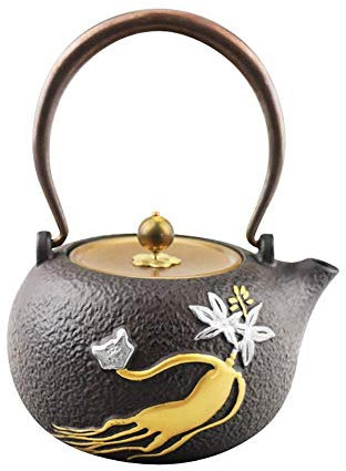 Teapot Tea Pot Cast Iron Large Kettle 1.2l Retro Set Manual Gift For Men Make (a) (a One Size)
