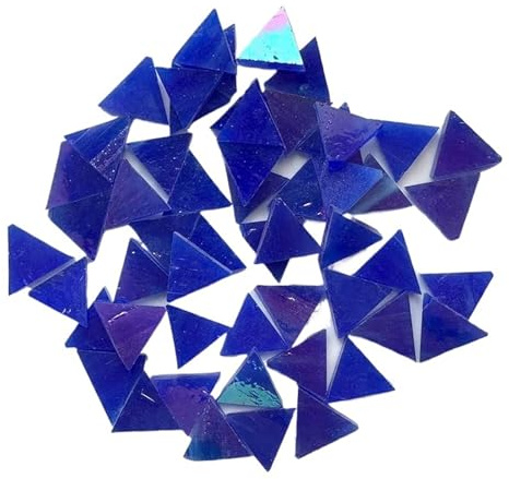 Mosaiksteine 50g Dreieck Translucent Glimmer Mosaik Fliesen Bunte Glas Fliesen DIY Herstellung for Handwerk Kunst(Blue)