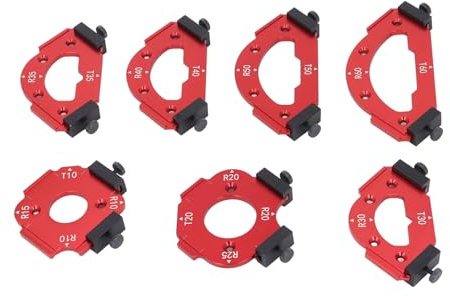 Table Corner Router Jig Set, Aluminium Legierung Frässchablone R10-R60, Holzverarbeitung Radius Schablone - Mehrere Größen, Robustes Design, Für Eckfrässchablonen und Rundungsschablone