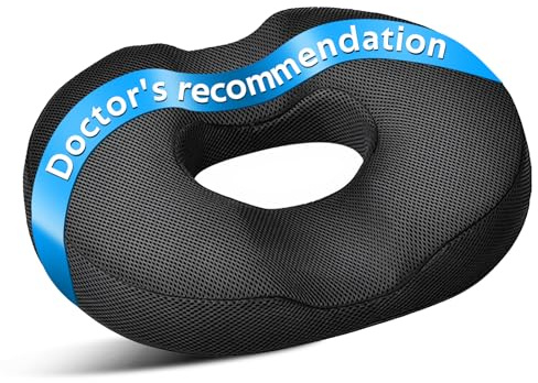 Orthopädisches Donut Sitzkissen, TooThank Donut Kissen für Hämorrhoiden-Entlastung, Memory Schaum Sitzring mit Steißbein, Ischias Schmerzlinderung, Ergonomische Unterstützung für Büro, Auto, Rollstuhl