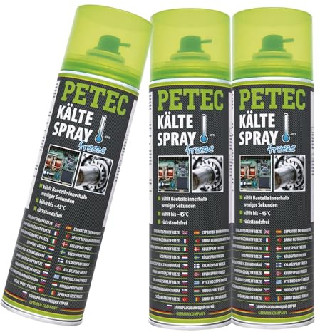 PETEC 3x 71950 Kaltreiniger (400 ml) | 71950, Kältespray Freez