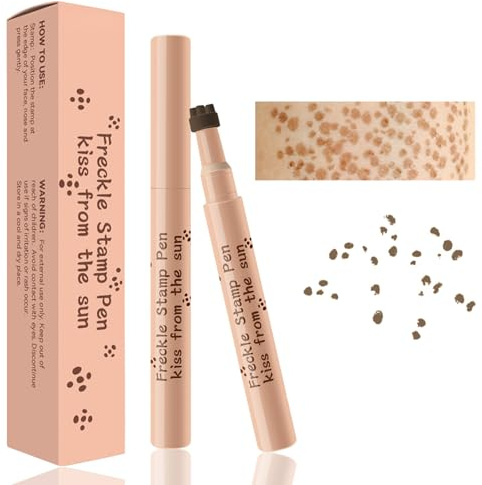 Sommersprossen Stift – Freckle Pen für Natürlich aussehende Sommersprossen, Wasserfest & Langanhaltend, Leicht anzuwenden, Make-up Werkzeug für Alltag & Partys (Dunkelbraun)