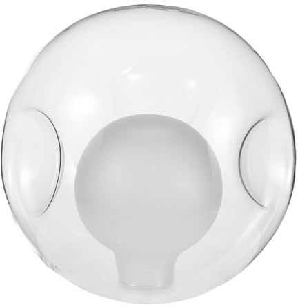 TOYANDONA Glas Lampenschirm Kugel Gewinde Schraubsockel Hängelampe Deckenleuchte Doppelglas Lampenschirm mit Hitzebeständigem Glas und Dreifacher Vertiefung für Wohnzimmerbeleuchtung