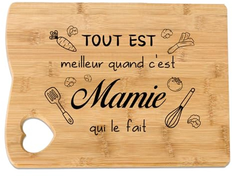 Cadeau Mamie Cadeau Fete Des Meres Cadeaux Grand Mere Planche À Découper En Bambou Cadeaux Anniversaire Mamie Bonne Fete Mamie Fête Des Mamies Idee Fete Des Grand Mere Noel Retraite