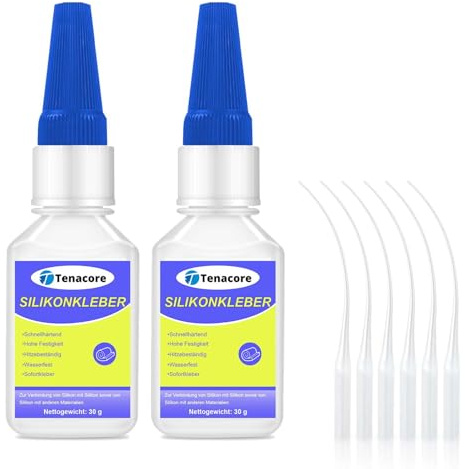 Tenacore Colle silicone 60 g, transparente, colle de modélisme, adhérence rapide pour caoutchouc silicone, poupées, modèles