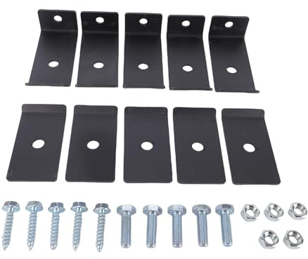 Yechiry Gitterplatten-Montageset, Robustes Halterungsset aus Karbonstahl, Zaunbefestigungsgitter-Montageset mit Befestigungsdesign, Ideal für Wände, Pfosten, Beton, Holz und Metall