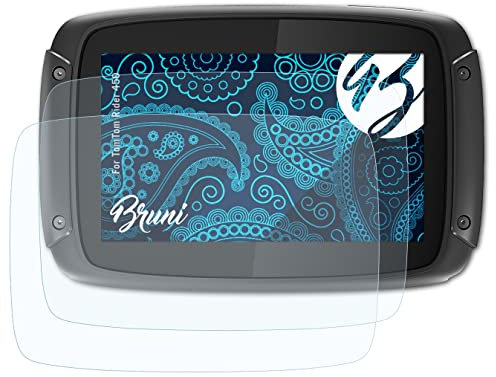 Bruni Schutzfolie kompatibel mit TomTom Rider 450 Folie, glasklare Displayschutzfolie (2X)