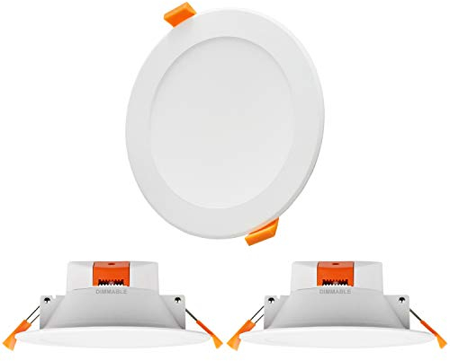 ENUOTEK 12W LED Einbauleuchten Deckenleuchten Einbaustrahler Flach Decke Bad Lampen IP44 Feuchtraum Dimmbar Deckenloch Durchmesser 120MM Warmweiß 3000K und Kaltweiß 6000K 3er Lampen
