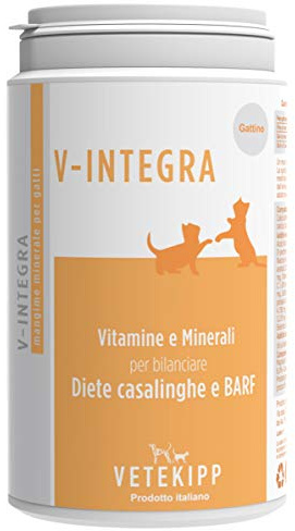 V-INTEGRA Chaton - Supplément Complet Riche en vitamines et minéraux pour la Ration ménagère et Barf des Chaton - 200 g - Produit en Italie