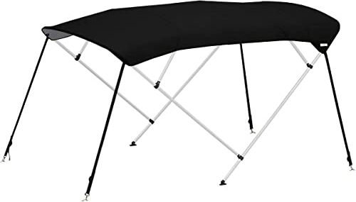 Oceansouth 4 Bow Bimini Top with Integrated Storage Boot (Schwarz, Breite1.5m - 1.7m) Bogen Bimini top Boot ueberdachung bootsabdeckung bootsverdeck Edelstahl zubehör Abdeckung