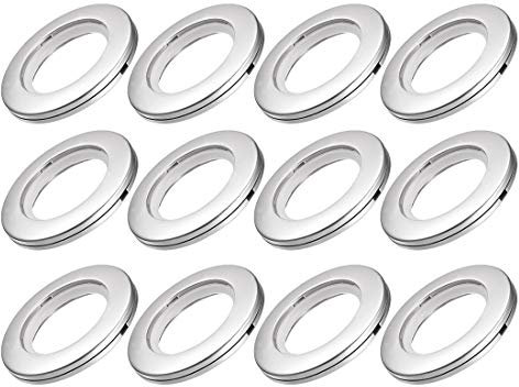 sourcing map Anillos Ojales armella aro de plástico para Barras pasamuros de Cortina de la Ventana de 1.5 Pulgadas de diámetro Gris de 12 Piezas