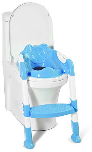 Cocoarm Toilettensitz Kinder Mit Treppe Toiletten-Trainer Töpfchen Kinder Toilettensitz mit Leiter Töpfchen Sitz und Treppe höhenverstellbarer Plattform Treppe Töpfchentrainer 55 x 36 x 40 cm