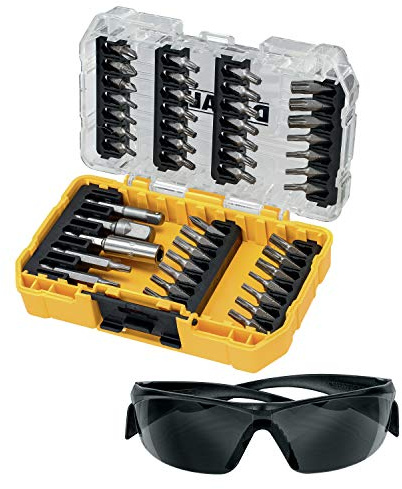 DEWALT 47PC SCREW DRIVING SET+SAFETY GLASSES TX