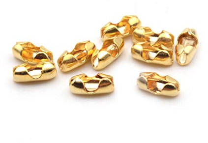 Verschlüsse für 1,5mm Kugelketten 18k Gold beschichtet 10 Stück von Vintageparts zum Schmuck selber Machen