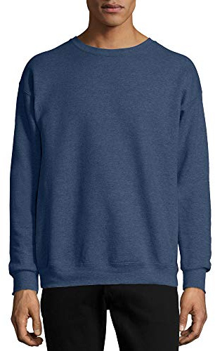 Hanes Unisex 7.8 oz., Ecosmart® 50/50 Crewneck Sweatshirt 2XL HEATHER NAVY
