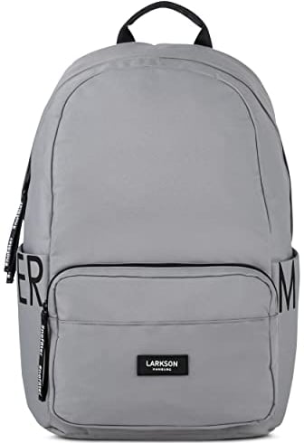LARKSON Schulrucksack Mädchen & Jungen Teenager Grau - No 3 - Rucksack Damen & Herren für Schule - 16 Laptopfach - Aus Recyceltem PET - Wasserabweisend