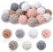 TOAOB Gehäkelt Holzperlen 16mm 30 Stück Crocheted Wooden Beads Holzperlen mit Loch Auffädeln Natur für DIY Schmuck zubehör Decor
