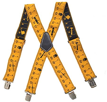 FeelMeet Heavy Duty Braces Work Tool Belt Suspenders with Strong Clips Adjustable Straps X Shape Comfortable Braces for Men WomenDurable and Convenient, Yellow