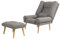 Grekpol Liegesessel Lila mit Fußhocker, Rückenlehne 5-stufig einstellbar, Sessel B75 x H100 x T65/130 cm, Hocker B65 x H25 x T42 cm, hellgrausilver